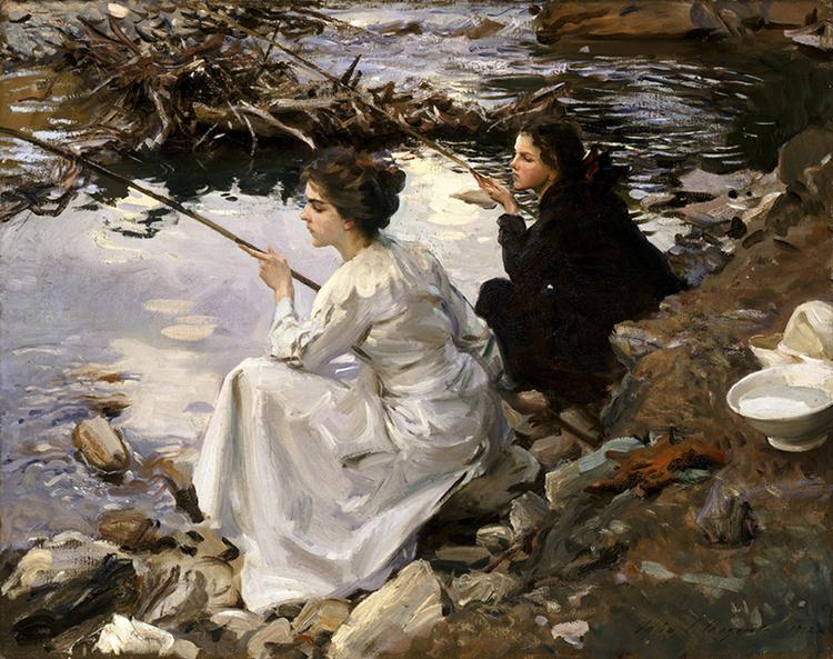 John Singer Sargent Two Girls Fishing Germany oil painting art